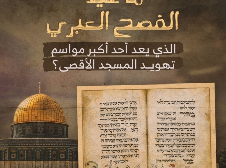 ما عيد الفصح العبري الذي يعد أحد أكبر مواسم تهويد المسجد الأقصى؟