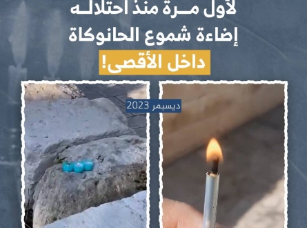 لأول مرة منذ احتلاله.. إضاءة شموع الحانوكاة داخل الأقصى