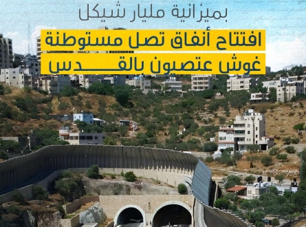 افتتاح أنفاق تصل مستوطنة غوش عتصيون بالقدس