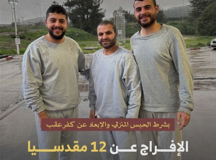 الإفراج عن 12 مقدسيا اتهموا باستقبال أسير محرر !