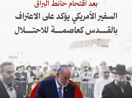 السفير الأمريكي يؤكد الاعتراف بالقدس عاصمة للاحتلال