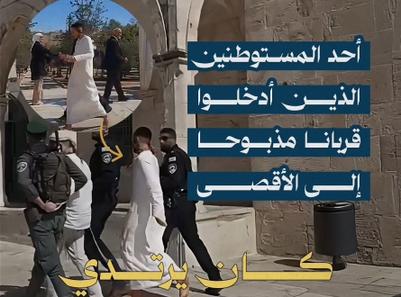 أحد المستوطنين الذين أدخلوا قربانا مذبوحا إلى الأقصى