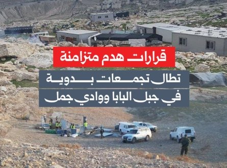 قرارات هدم متزامنة تطال تجمعات بدوية في القدس