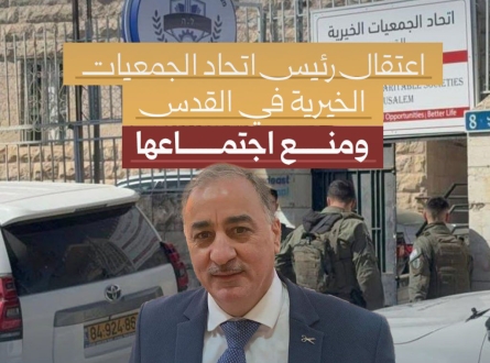 اعتقال رئيس اتحاد الجمعيات الخيرية في القدس