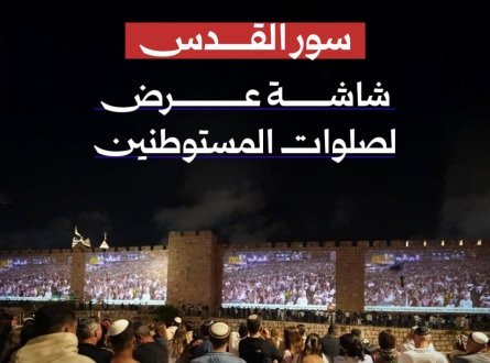سور القدس.. شاشة عرض لصلوات المستوطنين