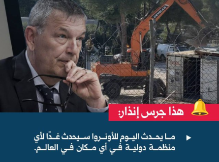 ماذا علّقت الأونروا على هدم منشآت في مقرها الرئيسي بالقدس؟