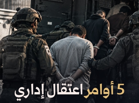 5 أوامر اعتقال إداري بحق معتقلين من القدس